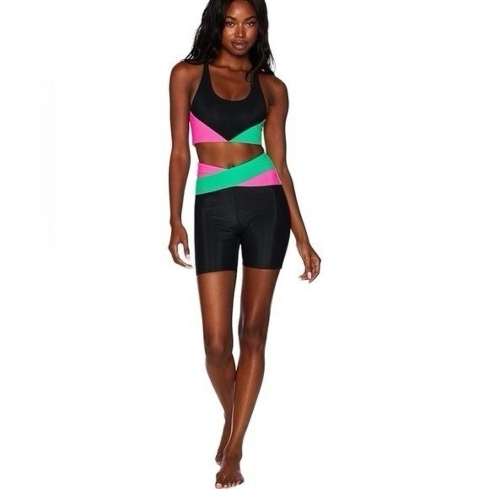 Beach Riot Cora High Waisted Shorts Small 80s Workout Gym Yoga Beach Athleisure‎